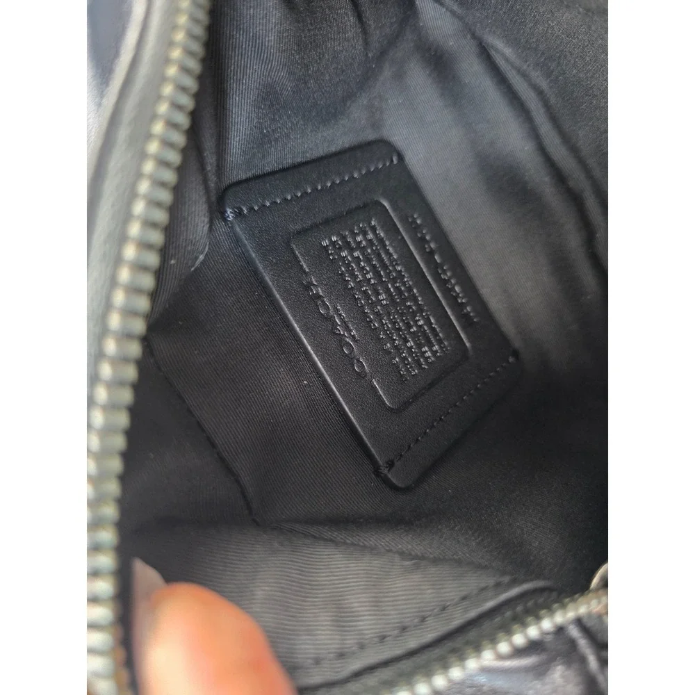 Coach West Belt Bag Signature Canvas Leather Charcoal Black  Gray Fanny Pack - Picture 9 of 13